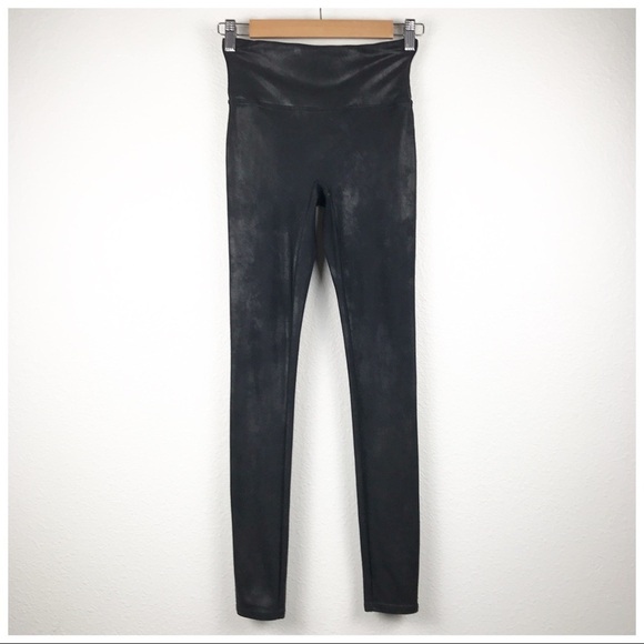 Spanx Faux‎ Leather Black Leggings Size Small - Picture 2 of 9